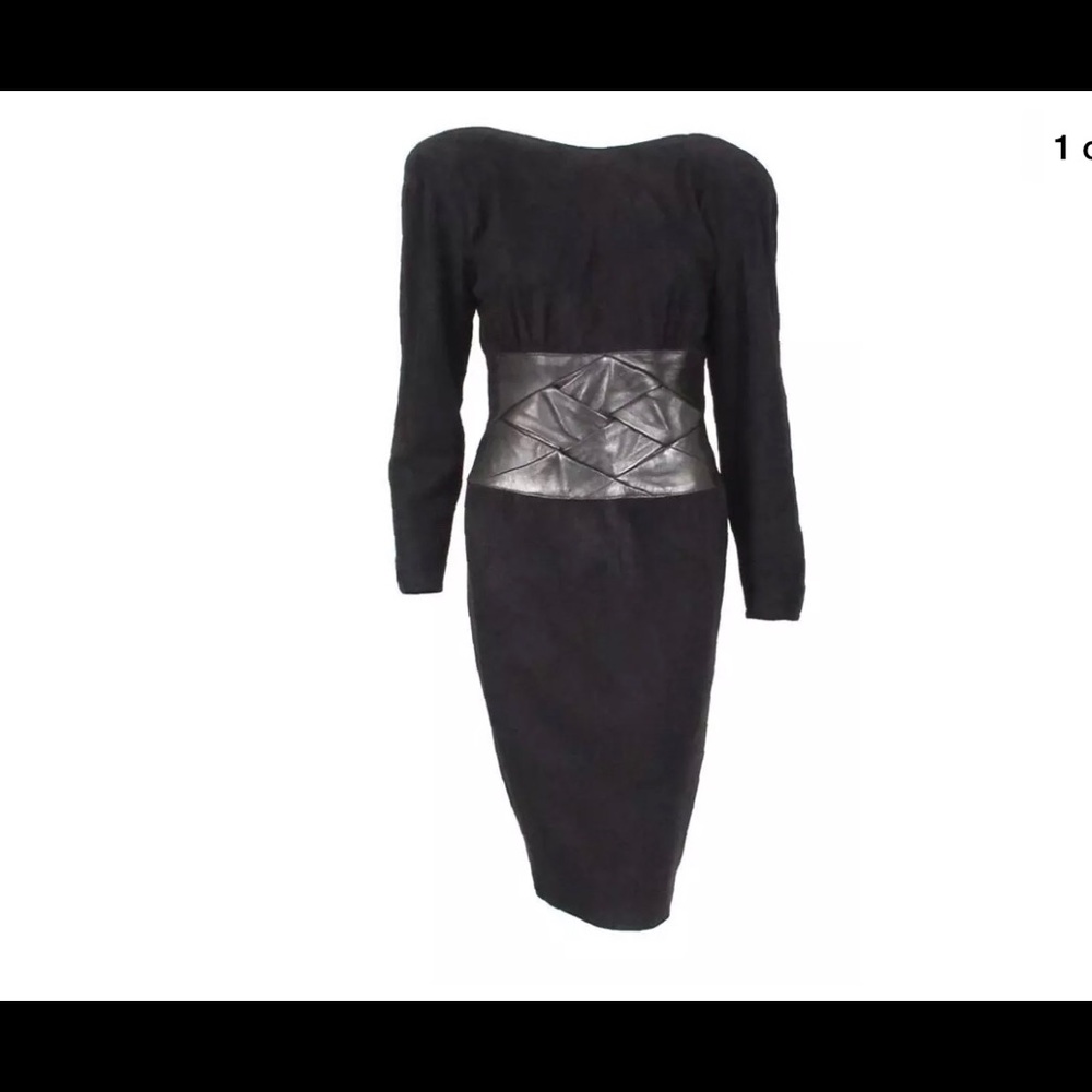 EREZ VINTAGE SUEDE AND LEATHER DRESS